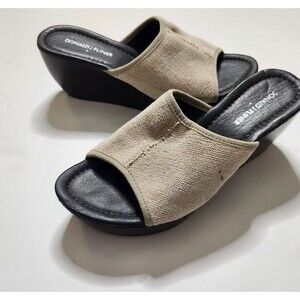 Donald J. Pliner Bosna Brown Tan Leather Wedge Sandals Womens Size 8M